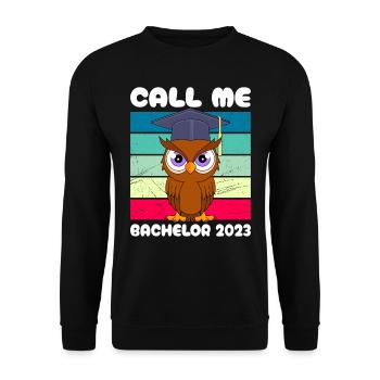Call me Bachelor 2023 Study Degree - Unisex Sweatshirt - black - Front - Alina (178cm) & Michal (187cm)