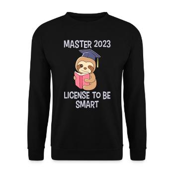 Master 2023 avec la licence de la merde intelligente - Sweat-shirt Unisexe - noir - Devant - Alina (178cm) & Michal (187cm)