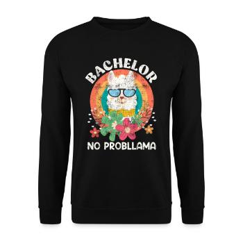 Bachelor's degree NO Probllama - Unisex Sweatshirt - black - Front - Alina (178cm) & Michal (187cm)