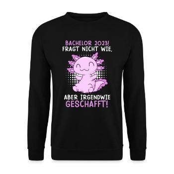 Bachelor 2023 irgendwie geschafft - Unisex Pullover - Schwarz - Vorne - Alina (178cm) & Michal (187cm)
