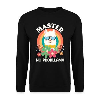 Master 2023 No Probllama Master's Degree - Unisex Sweatshirt - black - Front - Alina (178cm) & Michal (187cm)