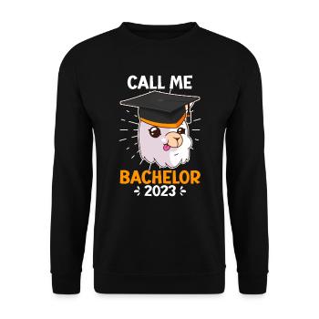 Call me Bachelor 2023 Bachelor Degree - Unisex Sweatshirt - black - Front - Alina (178cm) & Michal (187cm)
