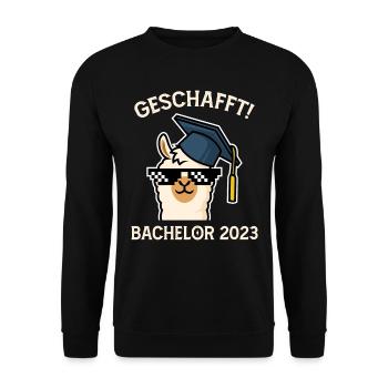 Bachelor 2023 geschafft Bachelor Abschluss - Unisex Pullover - Schwarz - Vorne - Alina (178cm) & Michal (187cm)