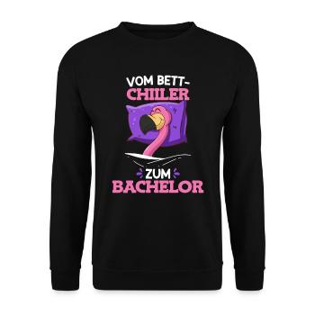 Vom Bett Chiller zum Bachelor 2023 - Unisex Pullover - Schwarz - Vorne - Alina (178cm) & Michal (187cm)