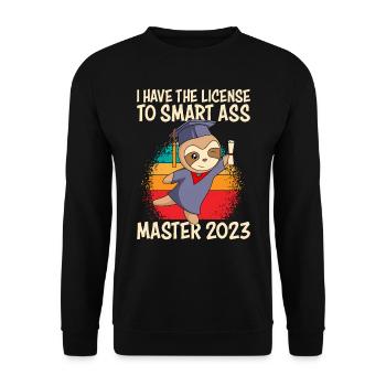 Master 2023 Licence à Clever Shit - Sweat-shirt Unisexe - noir - Devant - Alina (178cm) & Michal (187cm)