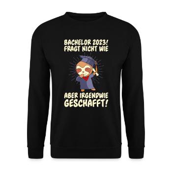 Irgendwie den Bachelor 2023 geschafft - Unisex Pullover - Schwarz - Vorne - Alina (178cm) & Michal (187cm)