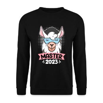 Alpaca with Master Hat Master Degree 2023 - Unisex Sweatshirt - black - Front - Alina (178cm) & Michal (187cm)