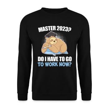 Master Degree 2023 from Bet-Chiller to Master - Unisex Sweatshirt - black - Front - Alina (178cm) & Michal (187cm)
