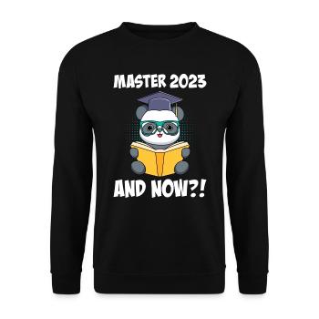 Master 2023! And now? Master's degree 2023 - Unisex Sweatshirt - black - Front - Alina (178cm) & Michal (187cm)
