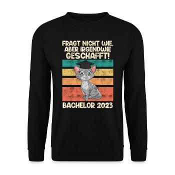 Bachelor 2023 irgendwie geschafft Bachelor - Unisex Pullover - Schwarz - Vorne - Alina (178cm) & Michal (187cm)