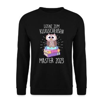 Lizenz zum Klugscheißen Master 2023 - Unisex Pullover - Schwarz - Vorne - Alina (178cm) & Michal (187cm)