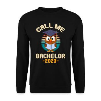 Call me Bachelor 2023 Study Degree - Unisex Sweatshirt - black - Front - Alina (178cm) & Michal (187cm)