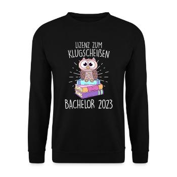 Lizenz zum Klugscheißen Bachelor 2023 - Unisex Pullover - Schwarz - Vorne - Alina (178cm) & Michal (187cm)
