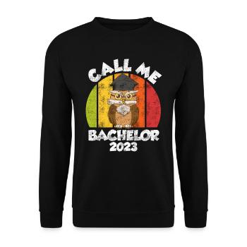 Appelez-moi Bachelor 2023 Diplôme - Sweat-shirt Unisexe - noir - Devant - Alina (178cm) & Michal (187cm)