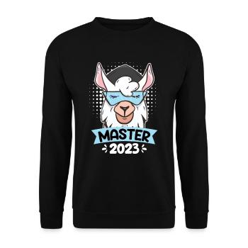 Alpaca with Master Hat Master Degree 2023 - Unisex Sweatshirt - black - Front - Alina (178cm) & Michal (187cm)