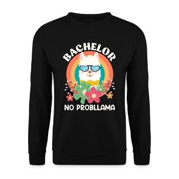 Bachelor's degree NO Probllama - Unisex Sweatshirt - black - Front - Alina (178cm) & Michal (187cm)