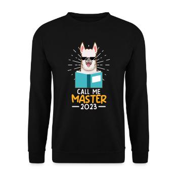 Master's Degree 2023 Call Me Master - Unisex Sweatshirt - black - Front - Alina (178cm) & Michal (187cm)