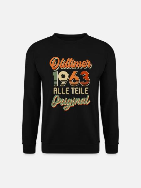 Oldtimer 1963 alle Teile Original 60. Geburtstag - Unisex Pullover - Schwarz
