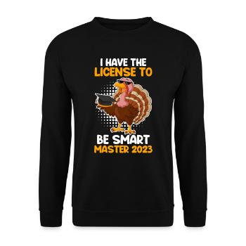Master 2023 Licence à Smart Shit - Sweat-shirt Unisexe - noir - Devant - Alina (178cm) & Michal (187cm)