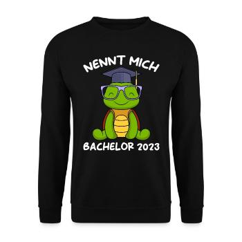 Nennt mich Bachelor 2023 Bachelor Abschluss - Unisex Pullover - Schwarz - Vorne - Alina (178cm) & Michal (187cm)