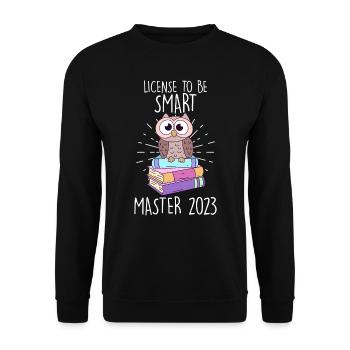 Lizenz zum Klugscheißen Master 2023 - Unisex Pullover - Schwarz - Vorne - Alina (178cm) & Michal (187cm)