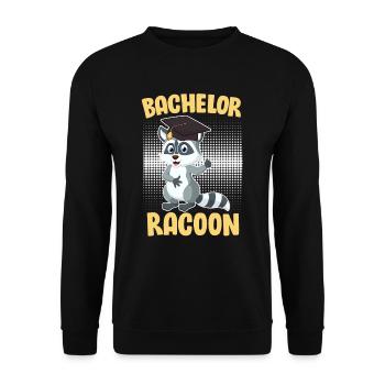 Célibataire Racoon - Sweat-shirt Unisexe - noir - Devant - Alina (178cm) & Michal (187cm)