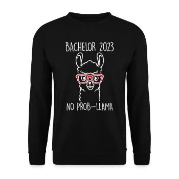 Bachelor 2023 No Prob-LLama Bachelor - Unisex Sweatshirt - black - Front - Alina (178cm) & Michal (187cm)