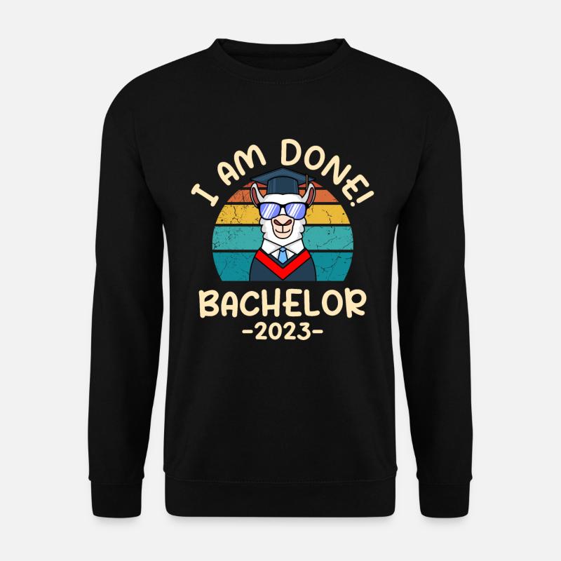 Ich habe fertig Bachelor 2023 Lama - Unisex Pullover - Schwarz