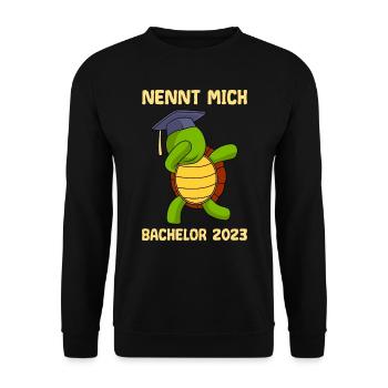 Nennt mich Bachelor 2023 Bachelor Abschluss - Unisex Pullover - Schwarz - Vorne - Alina (178cm) & Michal (187cm)