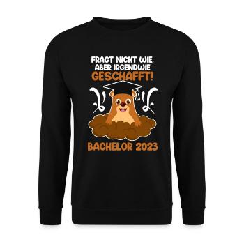 Bachelor 2023 irgendwie geschafft Bachelor - Unisex Pullover - Schwarz - Vorne - Alina (178cm) & Michal (187cm)