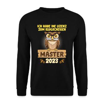 Lizenz zum Klugscheißen Master 2023 - Unisex Pullover - Schwarz - Vorne - Alina (178cm) & Michal (187cm)
