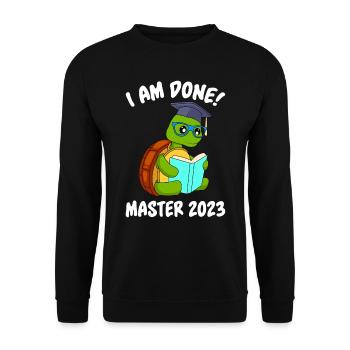 I finished Master 2023 Master Degree - Unisex Sweatshirt - black - Front - Alina (178cm) & Michal (187cm)