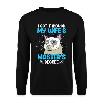 Maîtrise de ma femme a survécu - Sweat-shirt Unisexe - noir - Devant - Alina (178cm) & Michal (187cm)
