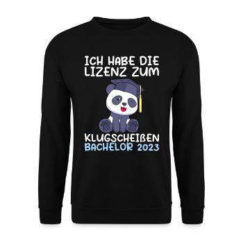 Bachelor 2023 Abschluss - Unisex Pullover - Schwarz - Vorne - Alina (178cm) & Michal (187cm)
