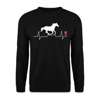 Horse Heartbeat Heart Rate Frequency Horse Love - Unisex Sweatshirt - black - Front - Alina (178cm) & Michal (187cm)