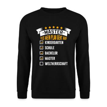 Checklist My Plan Works Master's Degree - Unisex Sweatshirt - black - Front - Alina (178cm) & Michal (187cm)