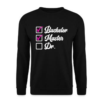 Bachelor's degree Master's degree Doctorate - Unisex Sweatshirt - black - Front - Alina (178cm) & Michal (187cm)