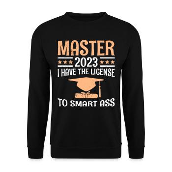 The license to the clever shit 2023 Master's degree - Unisex Sweatshirt - black - Front - Alina (178cm) & Michal (187cm)