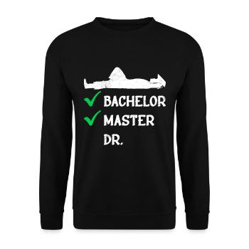 Liste de contrôle Bachelor Master Doctorat - Sweat-shirt Unisexe - noir - Devant - Alina (178cm) & Michal (187cm)
