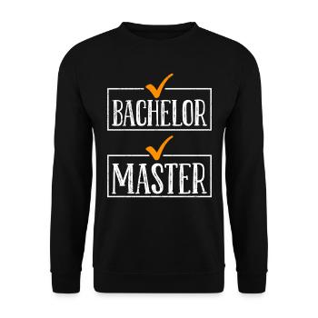Enfin terminé Bachelor’s degree Master - Sweat-shirt Unisexe - noir - Devant - Alina (178cm) & Michal (187cm)