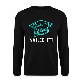 Cloué it Diplôme de Bachelor Master - Sweat-shirt Unisexe - noir - Devant - Alina (178cm) & Michal (187cm)