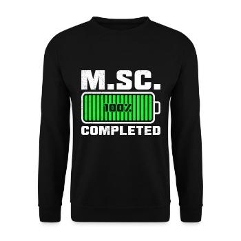 Loading complete Masterabschluss Master of Science - Unisex Pullover - Schwarz - Vorne - Alina (178cm) & Michal (187cm)