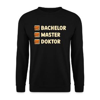 Bachelor's degree Master's degree Doctorate - Unisex Sweatshirt - black - Front - Alina (178cm) & Michal (187cm)