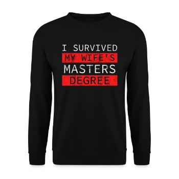 Fini ma femme a une maîtrise - Sweat-shirt Unisexe - noir - Devant - Alina (178cm) & Michal (187cm)