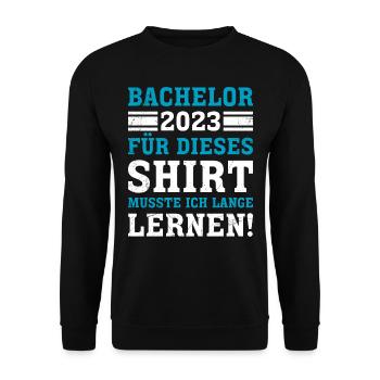 Hierfür musste ich lange lernen Bachelor Abschluss - Unisex Pullover - Schwarz - Vorne - Alina (178cm) & Michal (187cm)
