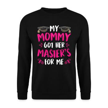 Meine Mama hat einen Master Abschluss - Unisex Pullover - Schwarz - Vorne - Alina (178cm) & Michal (187cm)