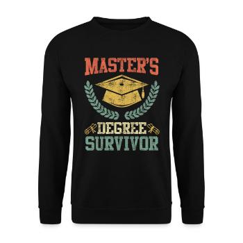 Completed Masters Degree Survivor Master Degree - Unisex Sweatshirt - black - Front - Alina (178cm) & Michal (187cm)
