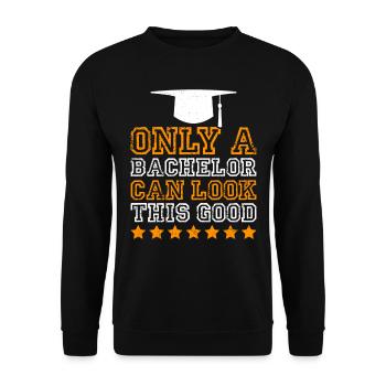 So sieht nur ein Bachelor aus Bachelor Abschluss - Unisex Pullover - Schwarz - Vorne - Alina (178cm) & Michal (187cm)