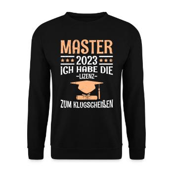 The license to the clever shit 2023 Master's degree - Unisex Sweatshirt - black - Front - Alina (178cm) & Michal (187cm)