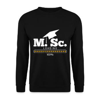 M.Sc loading Masterabschluss Master of Science - Unisex Pullover - Schwarz - Vorne - Alina (178cm) & Michal (187cm)